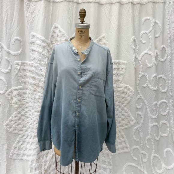 GAP Tops - SOLD R&K Ombré dyed button up soft linen shirt